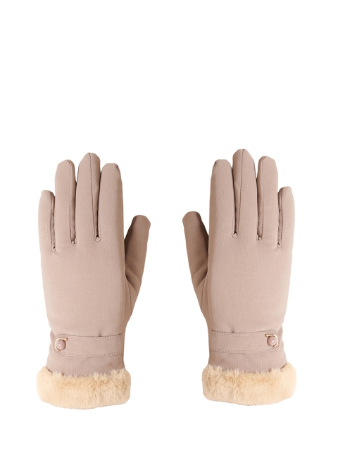 

FabSeasons Unisex Beige Solid Winter Hand Gloves With Thermal Fleece Lining