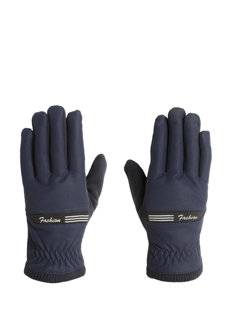

FabSeasons Unisex Blue Solid Touchscreen Enabled Hand Gloves