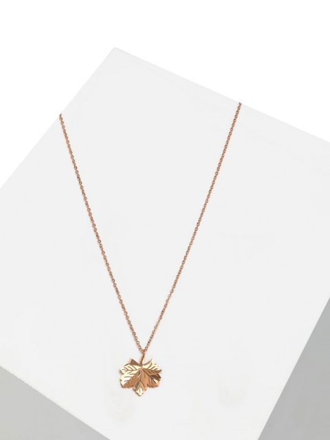 

AVANT-GARDE PARIS Woman Rose Gold-Plated Leaf-Shaped Antique Pendant With Chain