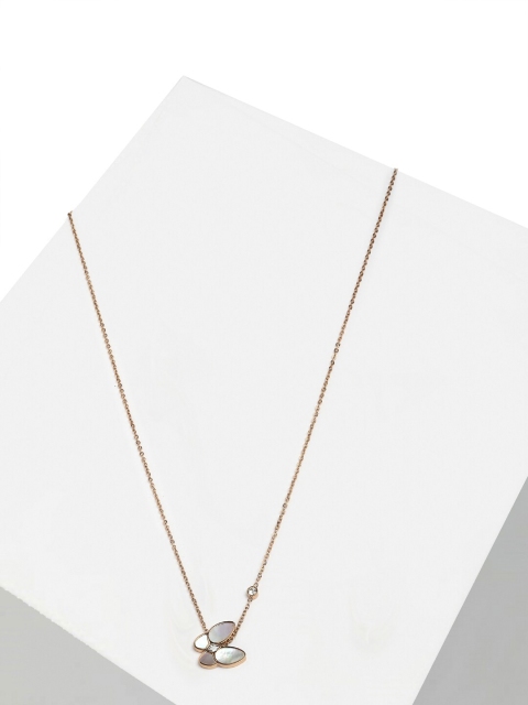 

AVANT-GARDE PARIS Rose Gold-Toned & White Butterfly Drop Charm Pendant With Chain