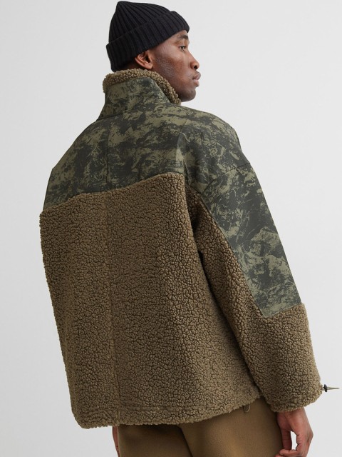 

H&M Men Green Teddy Outdoor Jacket