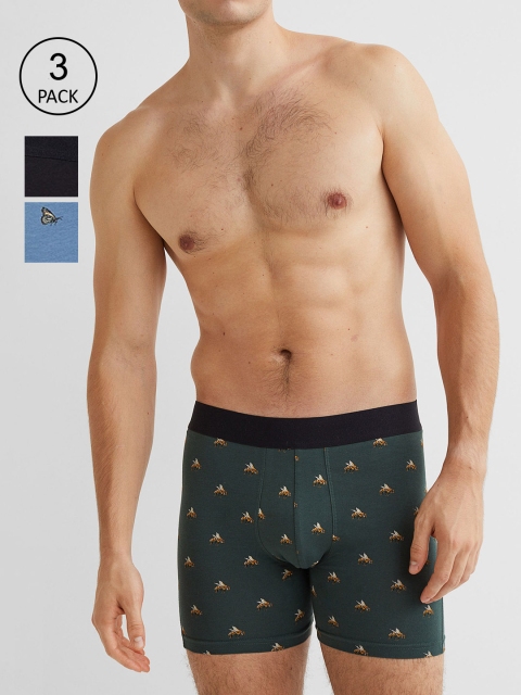 

H&M Men Black 3-Pack Mid Cotton Trunks