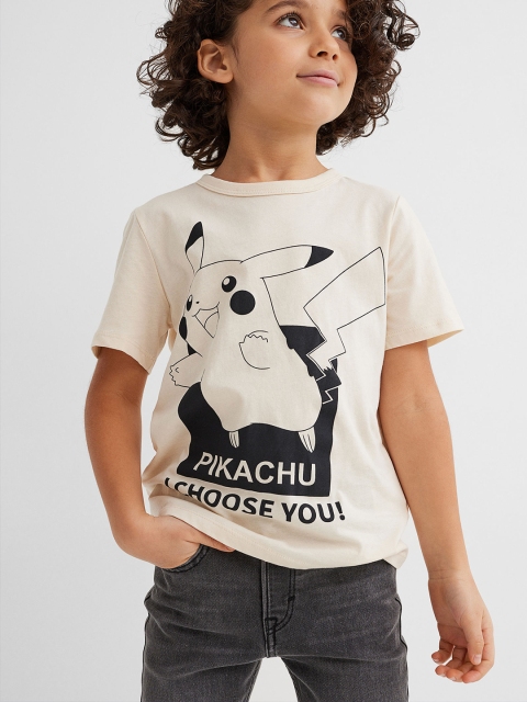 

H&M Boys White Printed T-Shirt