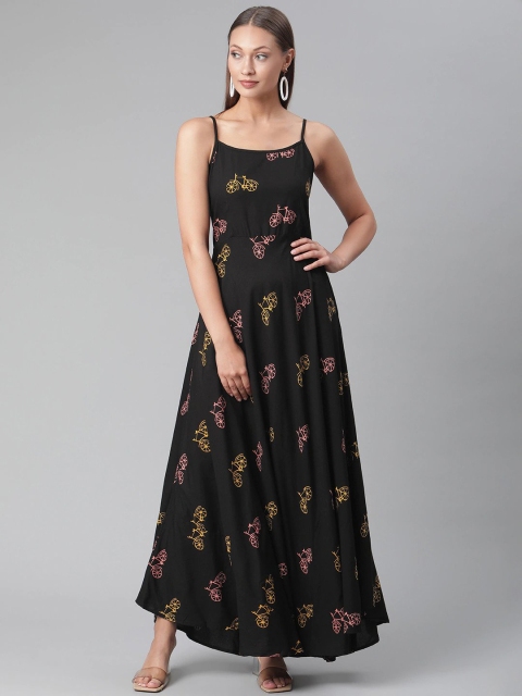 

Divena Black Floral Maxi Dress