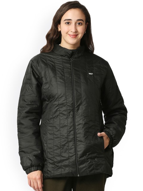 

Zeel Women Black Self Design Polyester Lightweight Longline Padded Jacket