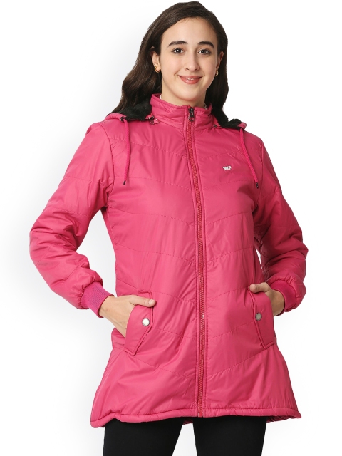 

Zeel Women Pink Self Design Polyester Lightweight Longline Duster Jacket