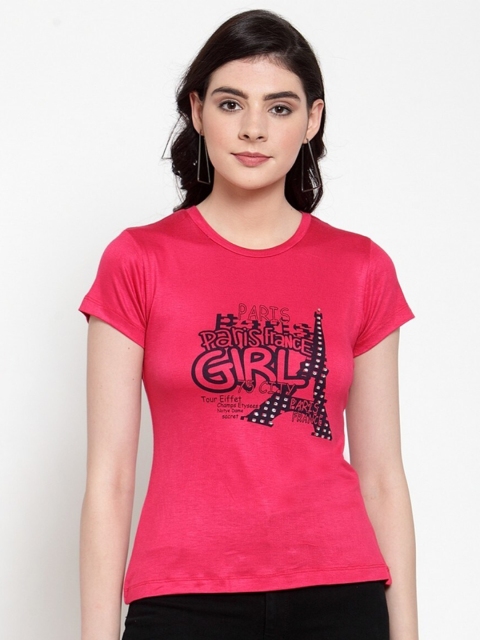 

armure Magenta Printed Top