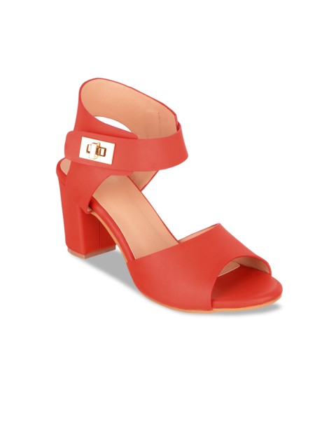 

Sherrif Shoes Red Party Block Peep Toes