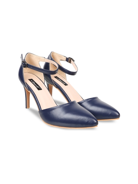 

Sherrif Shoes Navy Blue Party Stiletto Pumps With Buckles