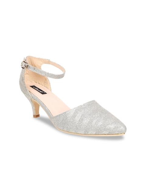 

Sherrif Shoes Gold-Toned Embellished Party Kitten Pumps with Buckles