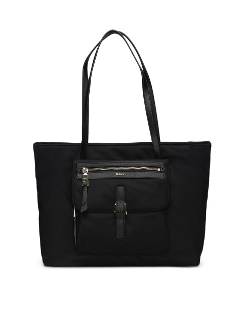 

DKNY Black Textured Leather Structured Shoulder Bag