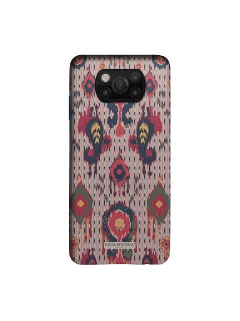 

CelfieDesign Grey & Red Ikat Printed Xiaomi Poco X3 Back Case
