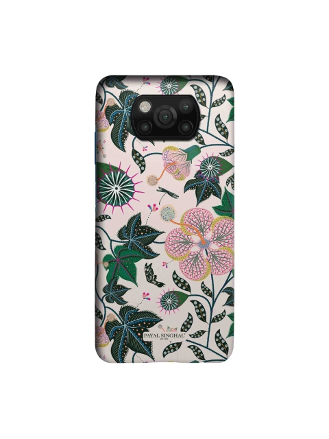 

CelfieDesign Green & Pink Floral Printed Xiaomi Poco X3 Back Case