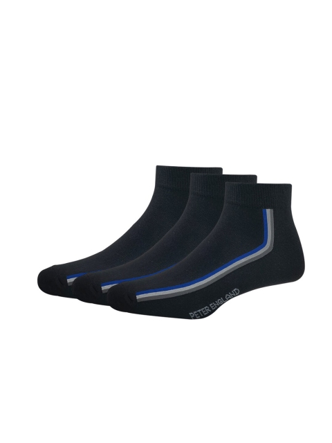 

Peter England Pack Of 3 Men Black Patterned Ankle-Length Socks