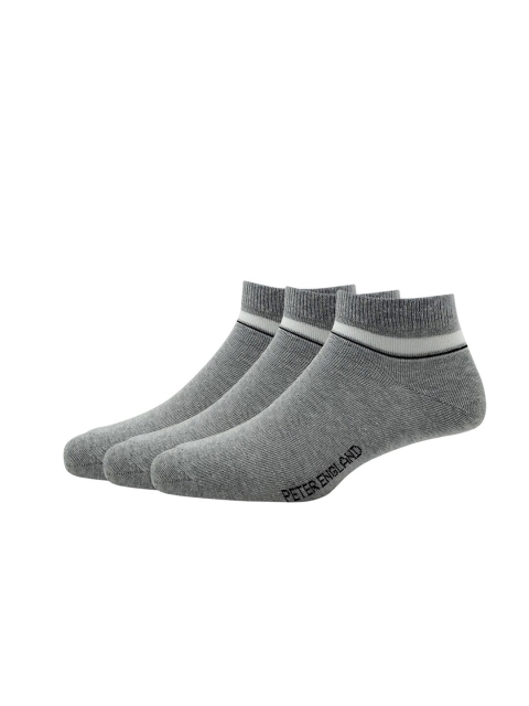 

Peter England Pack Of 3 Men Grey Melange Solid Ankle-Length Socks