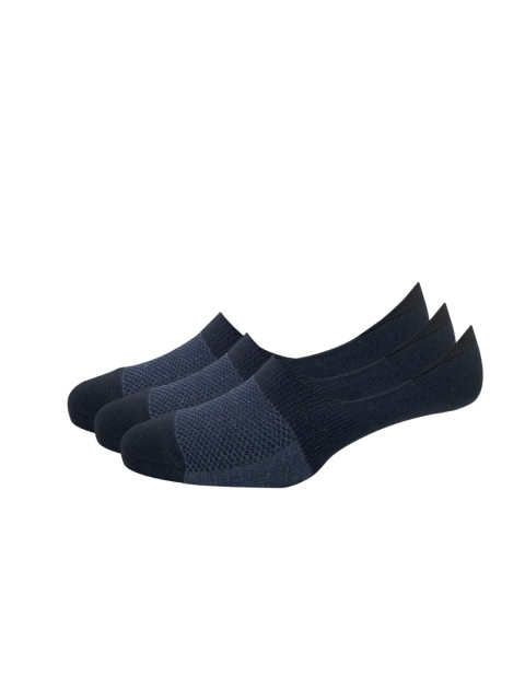 

Peter England Men Pack Of 3 Navy Blue Colourblocked Shoe-Liner Socks