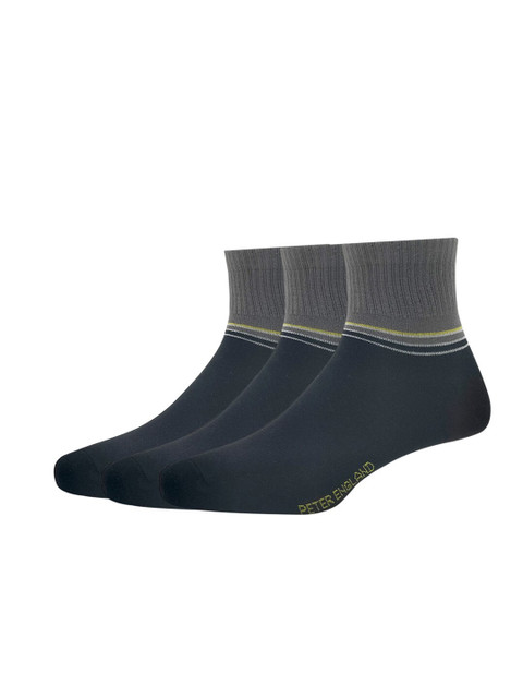 

Peter England Men Pack Of 3 Above Ankle-Length Socks, Black