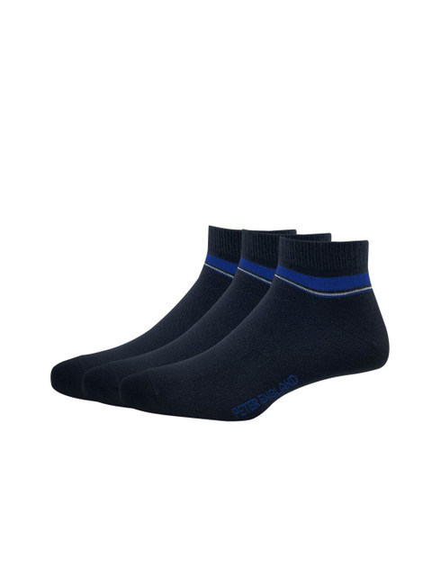 

Peter England Men Pack Of 3 Blue Patterned Ankle Socks