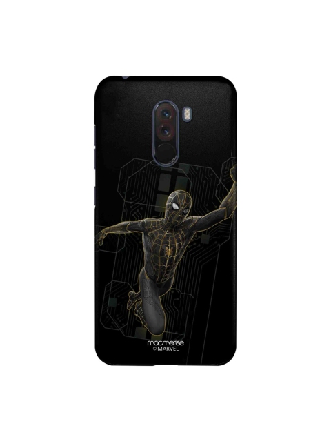 

macmerise Black & Yellow New Spider Tech Xiaomi Poco F1 Sleek Back Cover