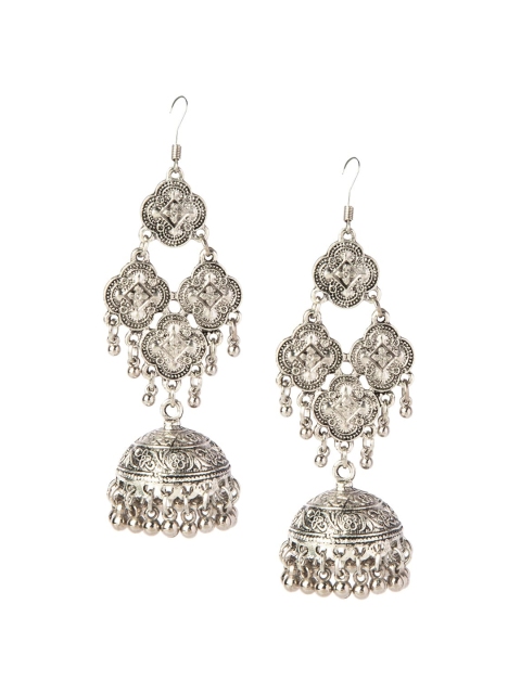 

Shining Jewel - By Shivansh Silver-Toned Classic Jhumkas Earrings