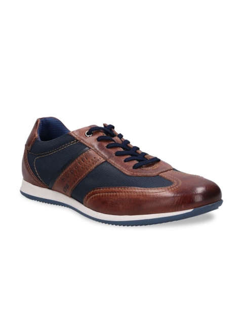 

Bugatti Men Brown Colourblocked Leather Sneakers