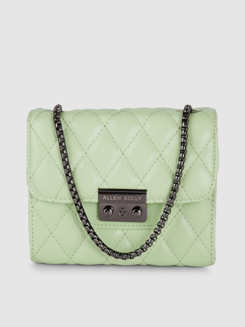 

Allen Solly Green PU Structured Quilted Sling Bag