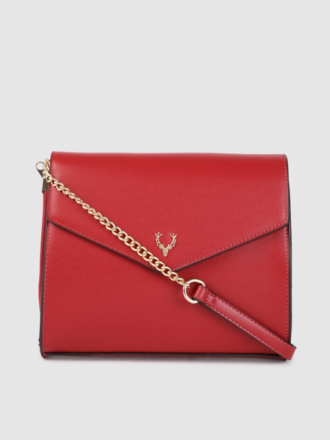 

Allen Solly Red Solid PU Regular Structured Sling Bag
