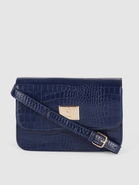 

Allen Solly Navy Blue Textured Structured Sling Bag