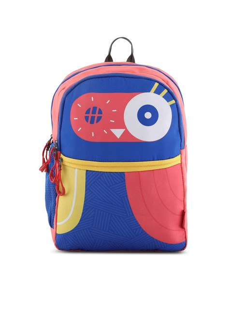 

Harissons Coral & Blue Polyester Printed Backpack