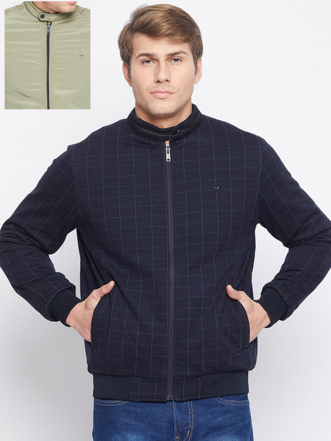 

Okane Men Olive Green Reversible Bomber Jacket