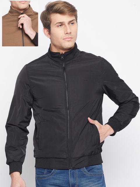 

Okane Men Tan & Black Reversible Bomber Jacket