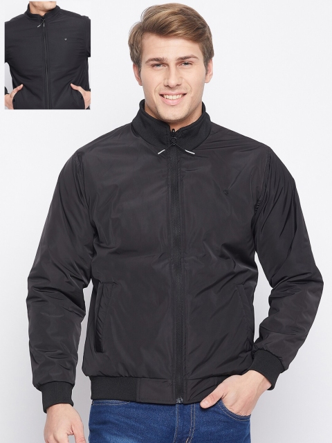 

Okane Men Black Reversible Bomber Jacket