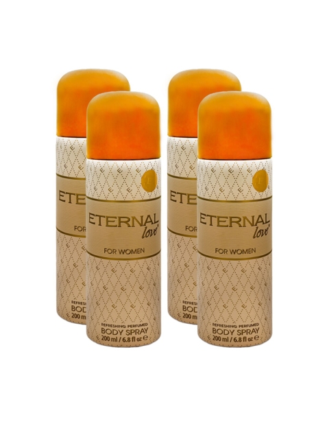 

ETERNAL Love Women Set Of 4 Orange Deodorant Perfumed Bodyspray, 200ml