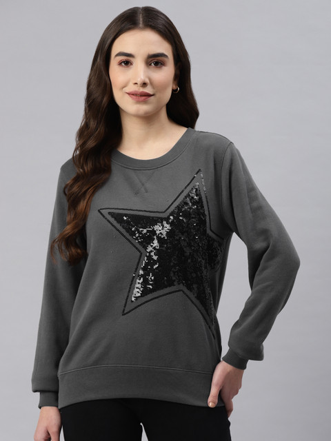 

Marks & Spencer Women Black Printed Sweatshirt