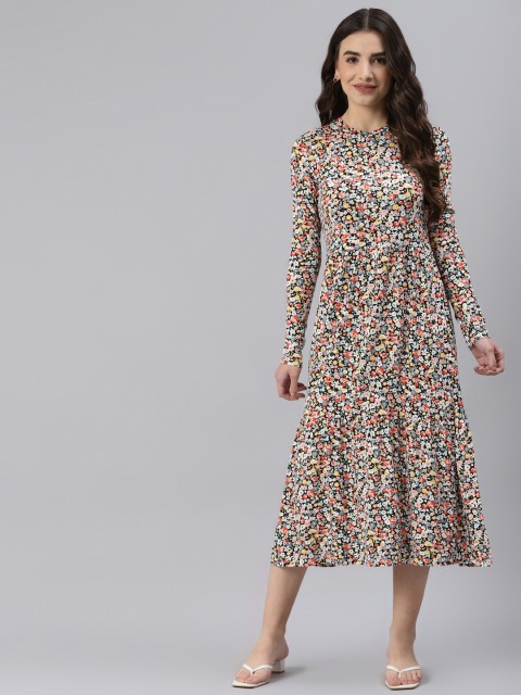 

Marks & Spencer Multicoloured Floral A-Line Midi Dress, Multi