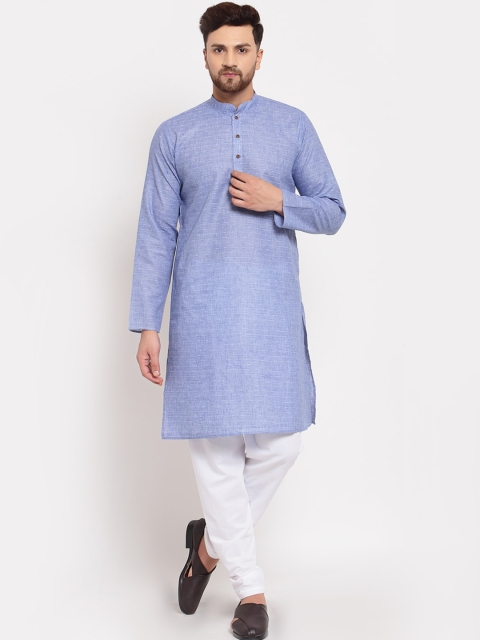 

MOHANLAL SONS Men Blue Striped Kurta With Pyjamas