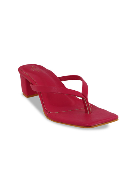 

SCENTRA Red Block Heel Sandals