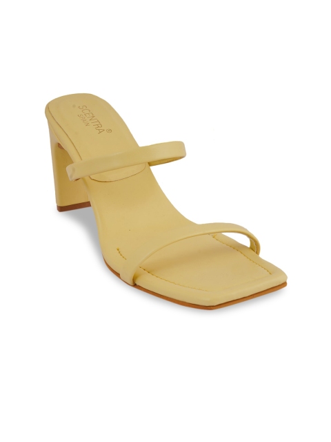 

SCENTRA Women Yellow Block Sandals