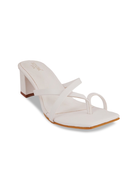 

SCENTRA Woman White Block Sandals