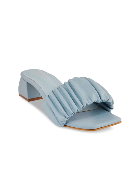 

SCENTRA Blue Striped Block Mules