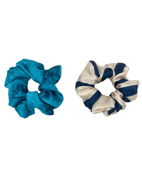 

Mint & Oak Women Blue & Cream-Coloured Set of 2 Scrunchies