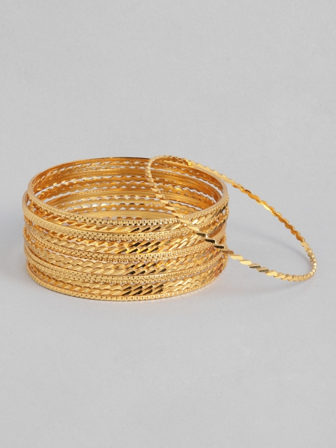 

AccessHer Set Of 16 Matte Gold-Plated Handcrafted Bangles For Women & Girls