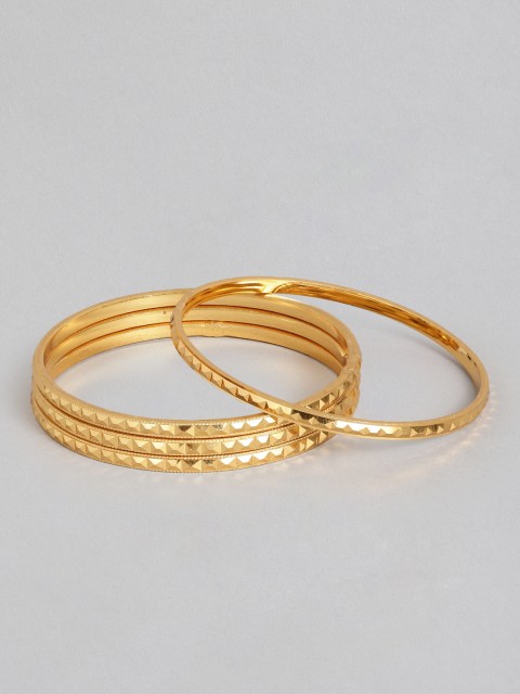 

AccessHer Set Of 4 Matte Gold-Plated Handcrafted Bangles