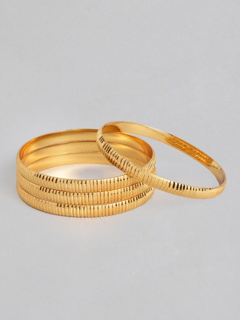 

AccessHer Set Of 4 Matte Gold-Plated Handcrafted Bangles For Women & Girls