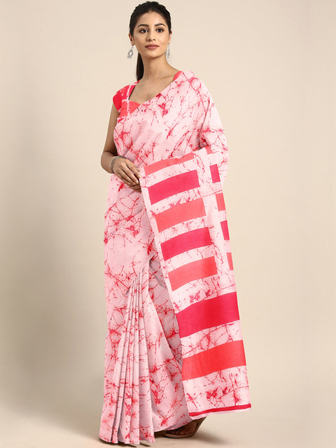 

KALINI Pink Pink Printed Crepe Saree