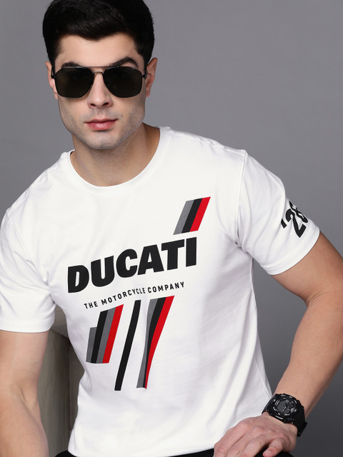 

Ducati Men White Printed T-shirt