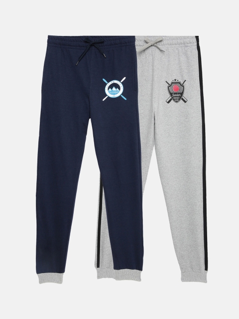 

MTB Boys Pack Of 2 Solid Slim Fit Joggers, Blue