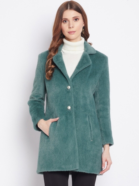 

Okane Women Green Solid Woolen Over Coat