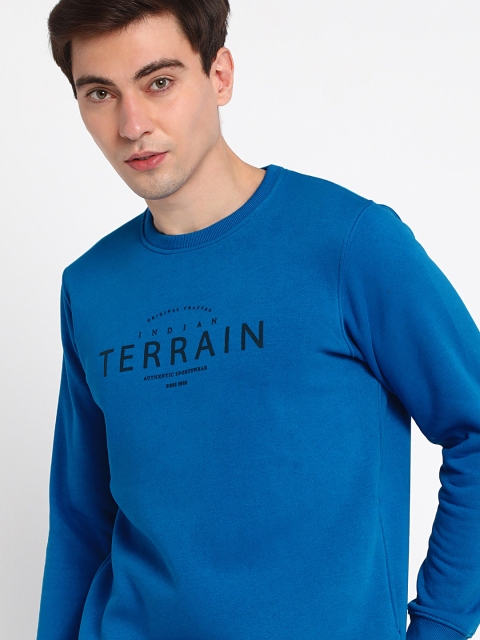 

Indian Terrain Men Blue Printed Sweatshirt