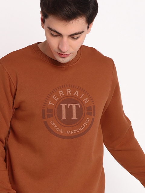 

Indian Terrain Men Brown Printed Sweatshirt